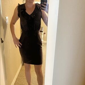 Elegant Brown Ruffle Dress